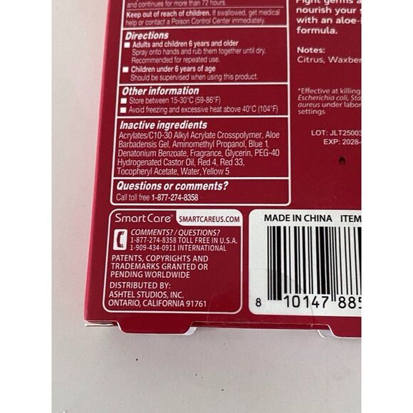 Smart Care Scented Hand Sanitizer Spray 1 Fl Oz Juicy Berry Hydrating NEW - Picture 10 of 13